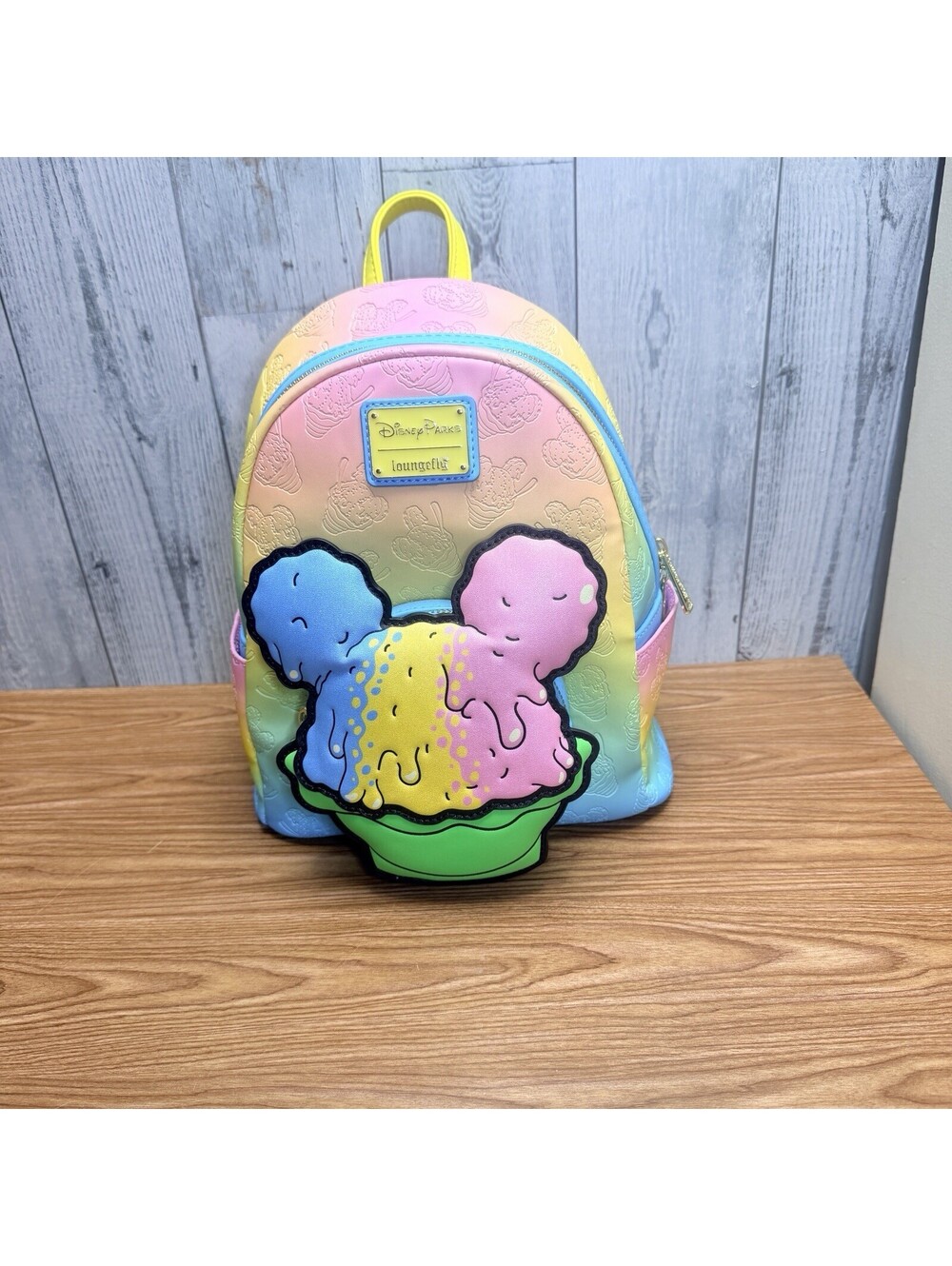 NWT Disney Parks Loungefly Mickey Mouse Shaved Ice Mini Backpack Rainbow